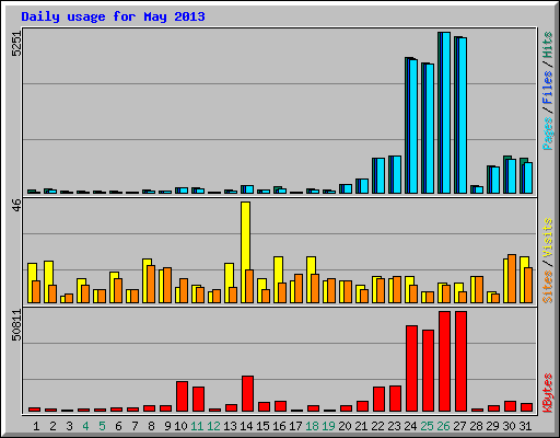 Daily usage for May 2013