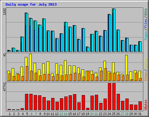 Daily usage for July 2013