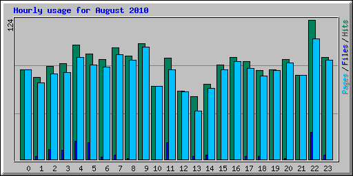 Hourly usage for August 2010