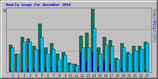 Hourly usage for December 2010