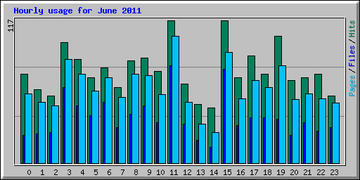 Hourly usage for June 2011