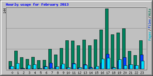 Hourly usage for February 2013