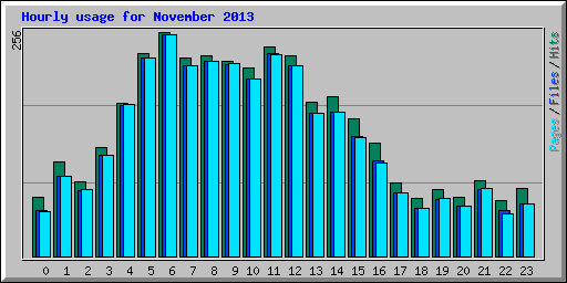 Hourly usage for November 2013