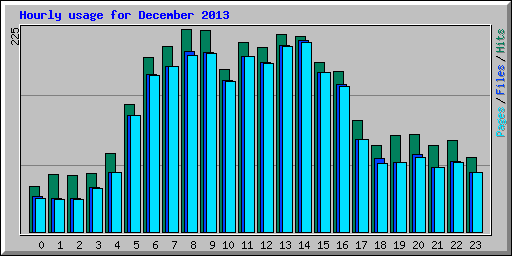 Hourly usage for December 2013