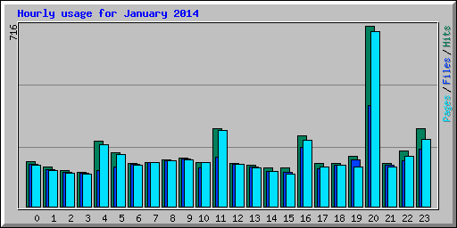 Hourly usage for January 2014