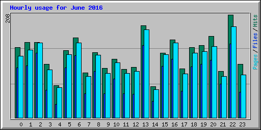 Hourly usage for June 2016