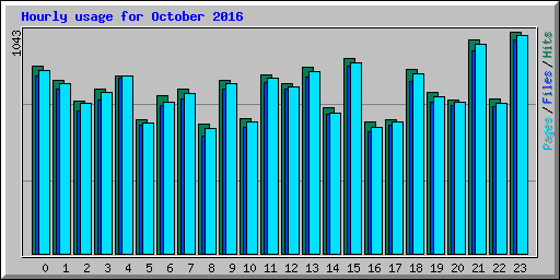 Hourly usage for October 2016