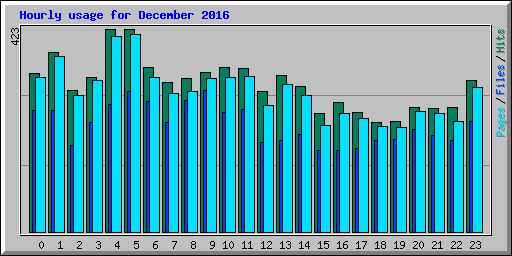 Hourly usage for December 2016