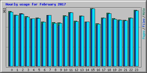 Hourly usage for February 2017