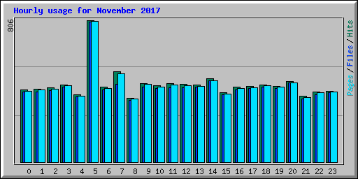 Hourly usage for November 2017